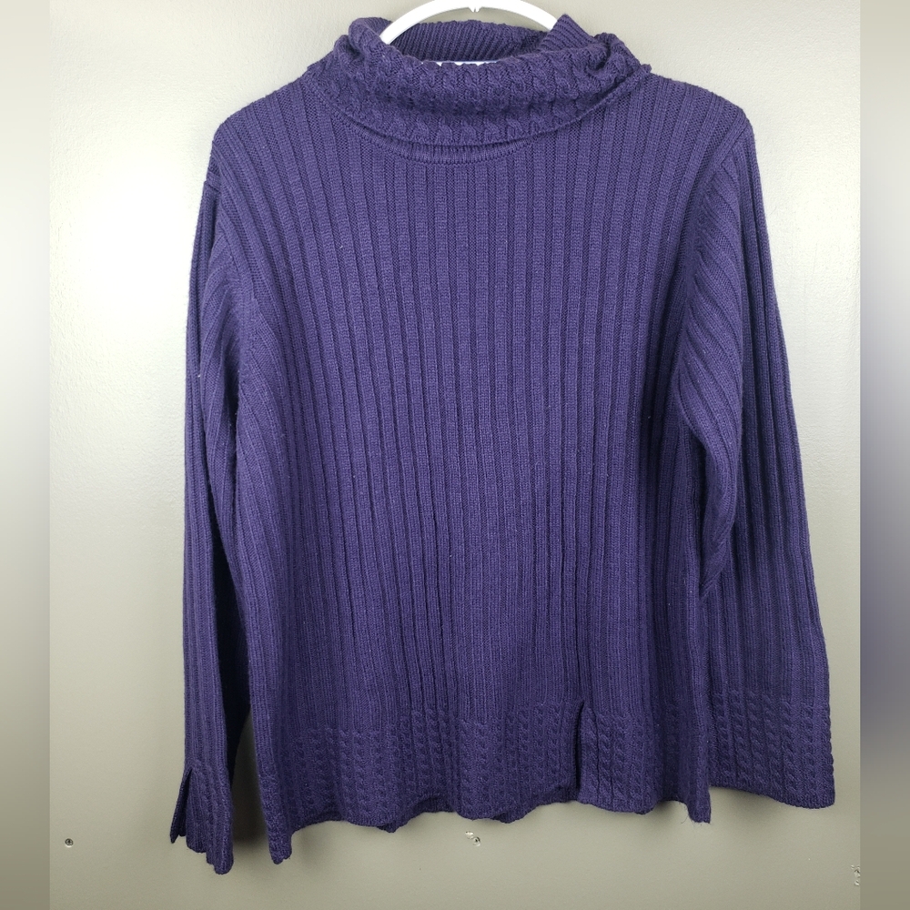 Modern Soul Womens Pullover Sweater Size Large 100% Acrylic Purple Long Sleeve